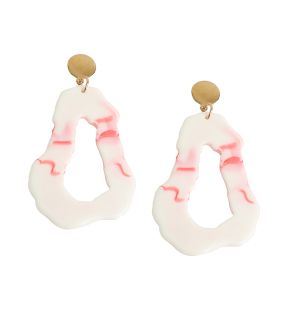 SOHI Women's White Marble Drop Earrings