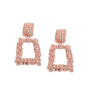 SOHI Women's Rose Gold Corroded Drop Earrings