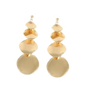 SOHI Women's Gold  Textured Drop Earrings