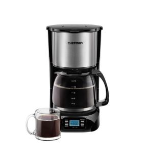 Chefman - Programmable Coffee Maker with 12 Cup Capacity, Stainless Steel