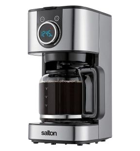 Salton Programmable Digital Coffee Maker 10 Cup Capacity 900 Watts Stainless Steel