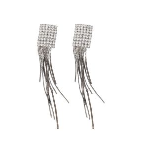 SOHI Women's Silver Bling Drop Earrings