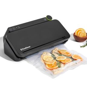 FoodSaver - Vacuum Sealer Machine for Food, Includes 1 Roll and 4 Bags, Black