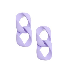 SOHI Women's Lilac Chainlink Drop Earrings