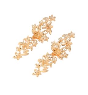 SOHI Women's Gold Flora Drop Earrings