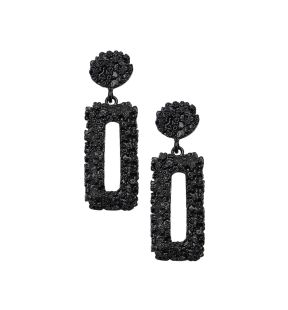 SOHI Women's Black Corroded Drop Earrings