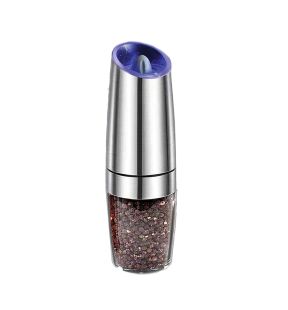 JS Gourmet- Electric Salt or Pepper Mill With Blue LED Light, Silver