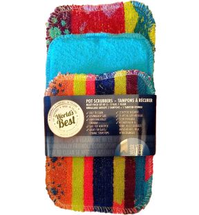 World's Best 2 Flat + 1 Foam Pot Scrubber (Assorted Colours / Designs) | ITEM V-M