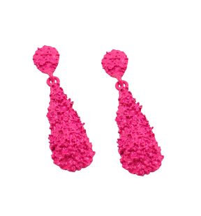 SOHI Women's Pink Corroded Drop Earrings