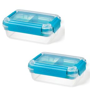 LocknLock - Set of 2 Bento EasyLunch Containers, 946mL Capacity, Blue