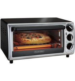 Proctor Silex - 4 Slice Toaster Oven with Baking Plate, Black