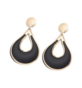 SOHI Women's Black Contrast Drop Earrings