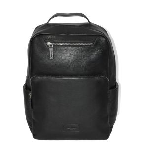 Leather Dual Front Organizer Backpack