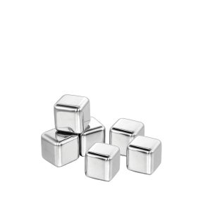 JS Gourmet - Set of 6 Stainless Steel Ice Cubes, Quick Freezing