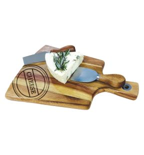 JS Gourmet - Acacia Wood Serving Board Set with 2 Cheese Tools