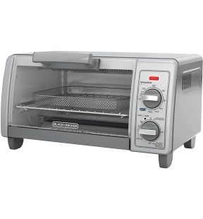 Black + Decker - Air-Fry Toaster Oven, 4 Slice Capacity, 30 Minute Timer, Stainless Steel