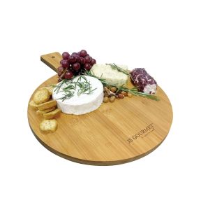 JS Gourmet - Round Cheese Board, Made of Bamboo