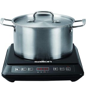 Salton ID1948 Portable Induction Cooktop with 8 Temperature Settings Black