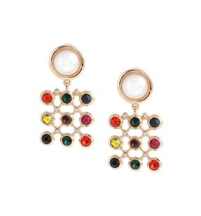 SOHI Women's Gold Regal Drop Earrings