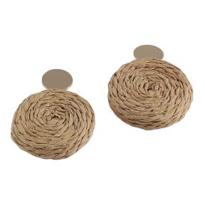 SOHI Women's Straw Drop Earrings