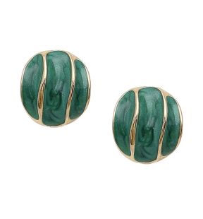 SOHI Women's green Enamel Stud Earrings