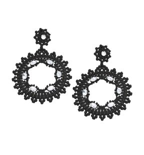 SOHI Women's Black Circular Drop Earrings