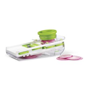 Starfrit - Easy Mandoline with Blades and Safety Pusher, Green