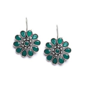 SOHI Women Green Drop Earrings