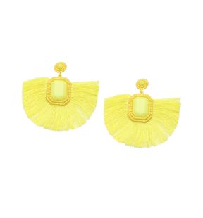 SOHI Women's Yellow Tassel Drop Earrings