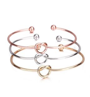 Silver Plated 3-Pack Knot Bangles