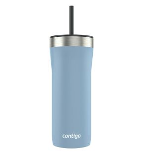 Contigo - Insulated Stainless Steel Tumbler with Leak Proof Lid and Straw, 946ml Capacity, Blue