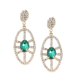 SOHI Women's Green Bling Drop Earrings