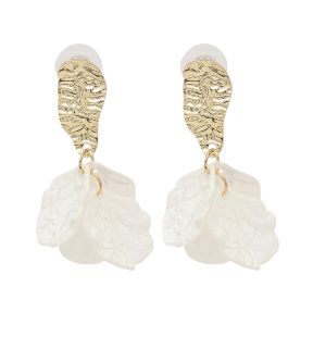 SOHI Women's White Dented Drop Earrings