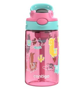 Contigo - Children's Water Bottle, Leak-Proof Lid, 414ml Capacity, Alpaca pattern