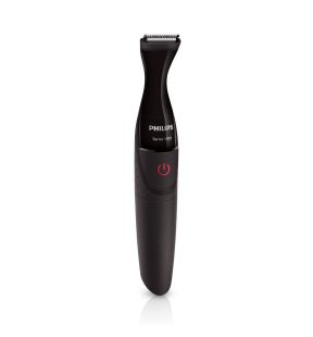 Philips - Battery Trimmer, Includes 3 Precision Combs and 1 Mini Shaver, Black