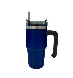 JS Gourmet - Double-Wall Insulated Stainless Steel Travel Mug, 600ml Capacity, Blue