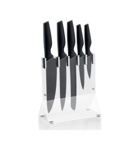 JS Gourmet - Kitchen Knife Set with Clear Storage Holder