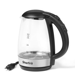 Starfrit - Glass Electric Kettle, 1.7 Liter Capacity, 1500 Watts, Stainless Steel