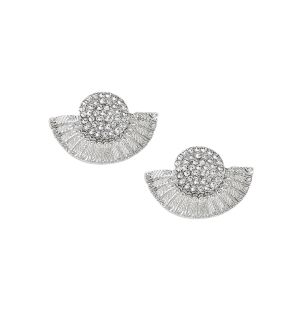 SOHI Women's Embellished Fan Drop Earrings