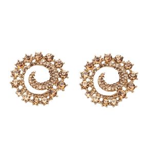 SOHI Women's Gold Swirl Stud Earrings