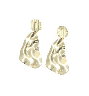 SOHI Women's Gold Dented Drop Earrings