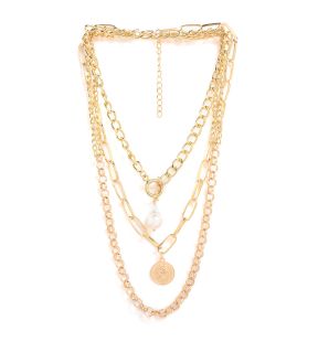 SOHI Women's Coin Layered Necklace