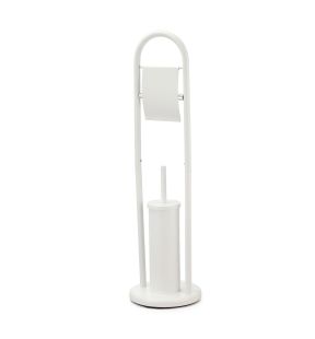 Jessar - Toilet Paper Holder with Toilet Brush, White