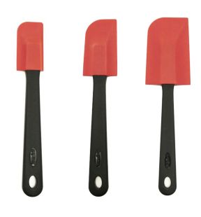 Starfrit - Set of 3 Silicone Spatulas, Heat Resistant, Red