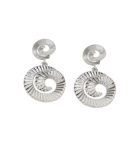 SOHI Women's Silver Swirl Drop Earrings