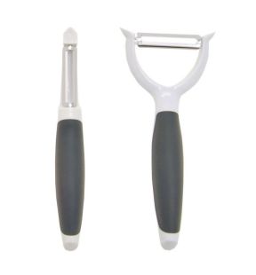 Starfrit - Set of 2 Super Sharp Peelers, Stainless Steel Blade, White