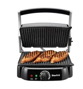 Starfrit - The Rock Panini Press, Removable Non-Stick Plates, 1200 Watts, Black