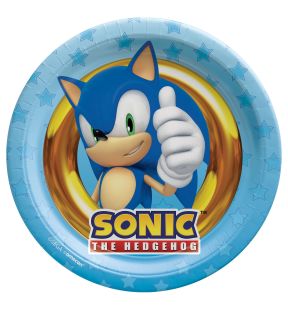 Sonic 7 Inch Round Paper Plates (8 Pack)