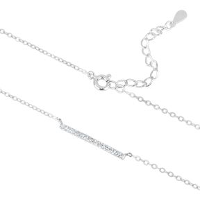 5A Cubic Zirconia Horizontal Bar Necklace