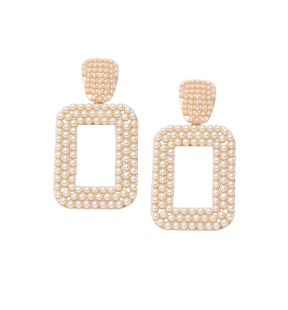 SOHI Women's Gold  Geometric Drop Earrings